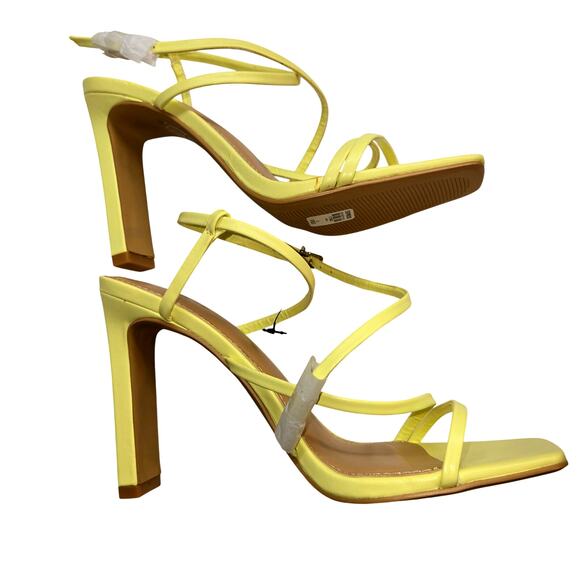 NWT Express 9 Women's Sandel Shoes 4 1/2inch Heels Yellow New Tags - Picture 3 of 8